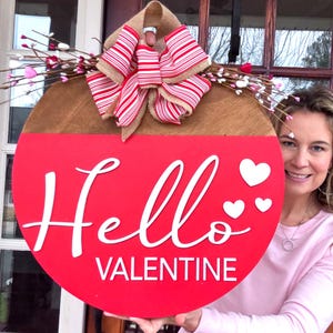Valentines Day Door Hanger |  Valentines Front Door Wreath | Happy Valentines Day |VDay Hello