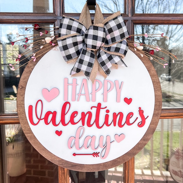 Valentines Door Hanger |  Valentines Front Door Decor | Front Door Wreath | Happy Valentines Day