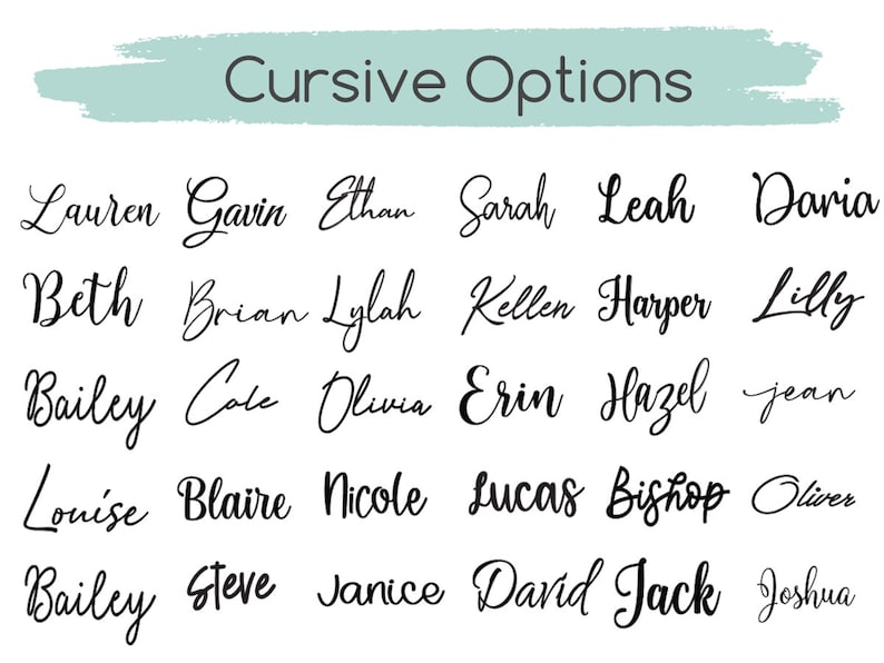 May include: A list of names written in cursive script. The names are: Lauren, Gavin, Ethan, Sarah, Leah, Daria, Beth, Brian, Lylah, Kellen, Harper, Lilly, Bailey, Cole, Olivia, Erin, Hazel, Jean, Louise, Blaire, Nicole, Lucas, Bishop, Oliver, Bailey, Steve, Janice, David, Jack, Joshua.