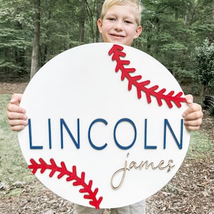 Letrero con nombre de béisbol para niños / Letrero de béisbol personalizado para niños / Letrero de béisbol para habitación de niños / Letrero de béisbol personalizado / Letrero de béisbol para niños /