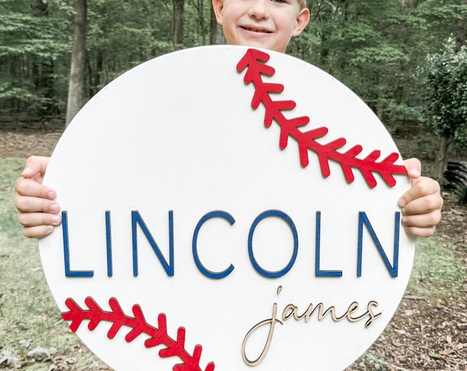 Kids Baseball Name Sign | Personalized Kids Baseball Sign | Baseball Sign for Kids Room | Personalized Baseball Sign | Kids Baseball Sign |