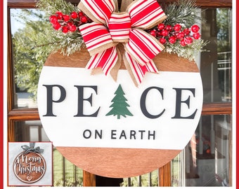 Christmas Front Door Decor  | Front Door Hanger | Wood Door Hanger | Christmas Wreath