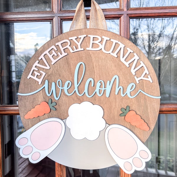 Colgador de puerta de Pascua / Decoración de puerta de entrada de Feliz Pascua / Corona de puerta de entrada de Pascua / Colgador de puerta de primavera