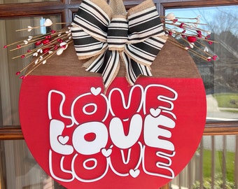 Valentines Front Door Decor |  Valentines Front Door Wreath | Happy Valentines Day