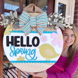 Spring Door Hanger | Front Door Decor | Front Door Sign | Newlyweds | Engagement gift