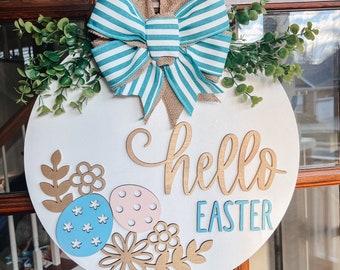 Easter Door Hanger | Happy Easter Front Door Decor | Easter Front Door Wreath | Spring Door Hanger