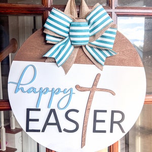 Easter Door Hanger Happy Easter Front Door Decor Easter Front Door Wreath Spring Door Hanger image 7