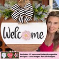 Welcome Door Hanger | Welcome Front Door Decor | Front Door Wreath | Front Door Sign | Realtor Gift |