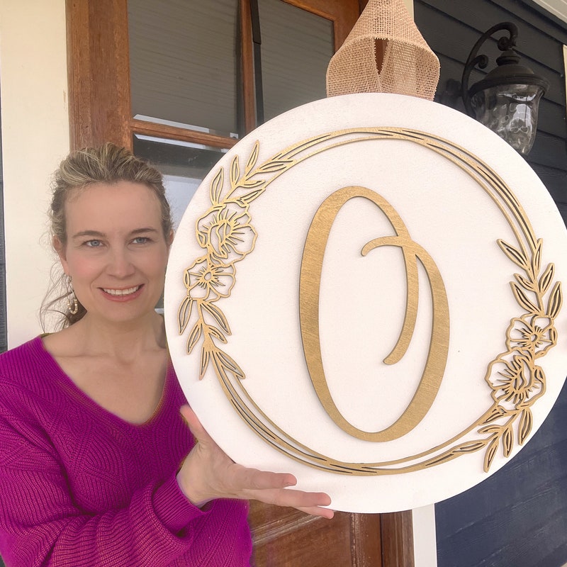 Initial Door Hanger Etsy