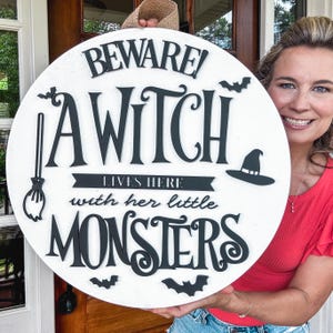 Halloween Door Hanger | Halloween Front Door Decor | Halloween Wooden Door Hanger | Witches Door Sign