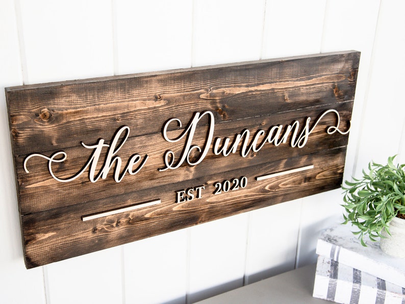 Personalized Last Name Sign Family Name Sign Established Sign Wedding Gift Newlywed Present image 5