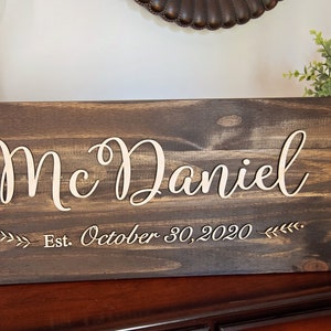 Personalized Wooden Sign Wedding Date Sign Entryway Wall Decor Wedding Gift Newlywed Gift Mantle Decor image 10