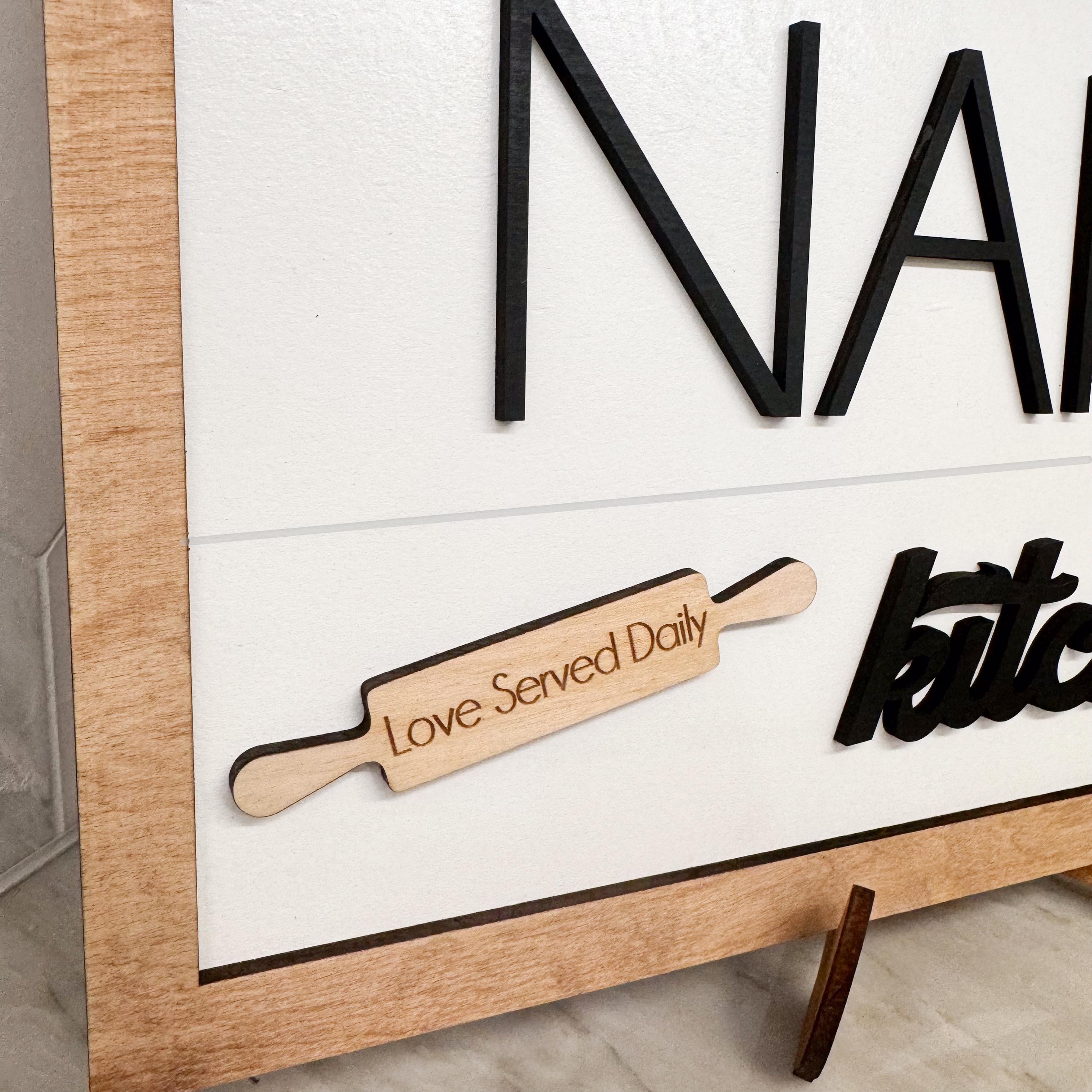 Grandma&#39;s Wooden Sign with Kid&#39;s Names as Cookies | Grandma&#39;s Kitchen | Gift for Grandmother | Personalized Wooden Sign Children&#39;s name