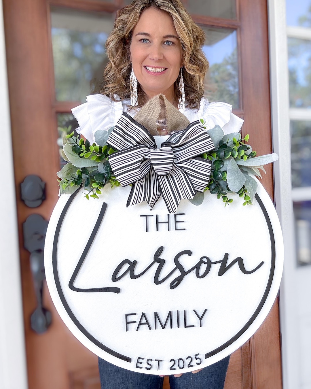 Personalized Door Hanger: Front Door Decor With Family Last Name ...
