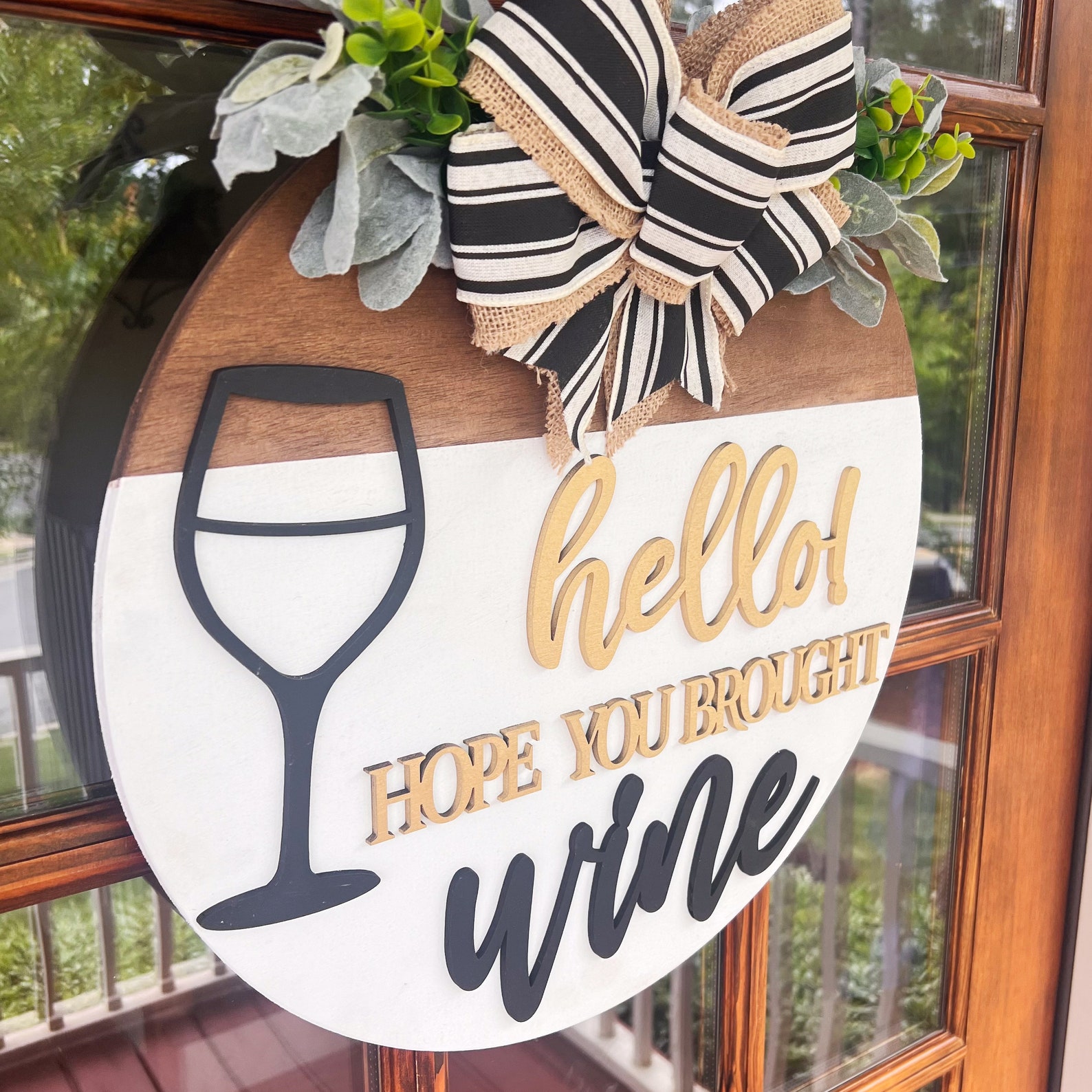 Hope You Brought Wine Door Hanger | Door Hanger for Wine Enthusiast ...