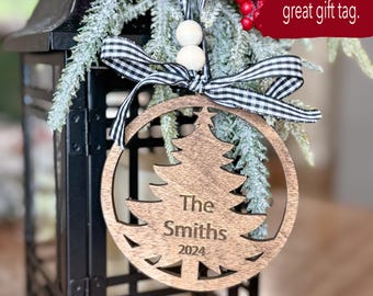 Engraved Christmas Ornament | Wooden Christmas Ornament | Last Name Ornament | Snowflake Ornament |