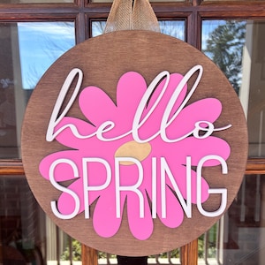 Hello Spring Door Hanger | Spring Front Door Decor | Spring Front Door Wreath | Spring Entry Way Decor