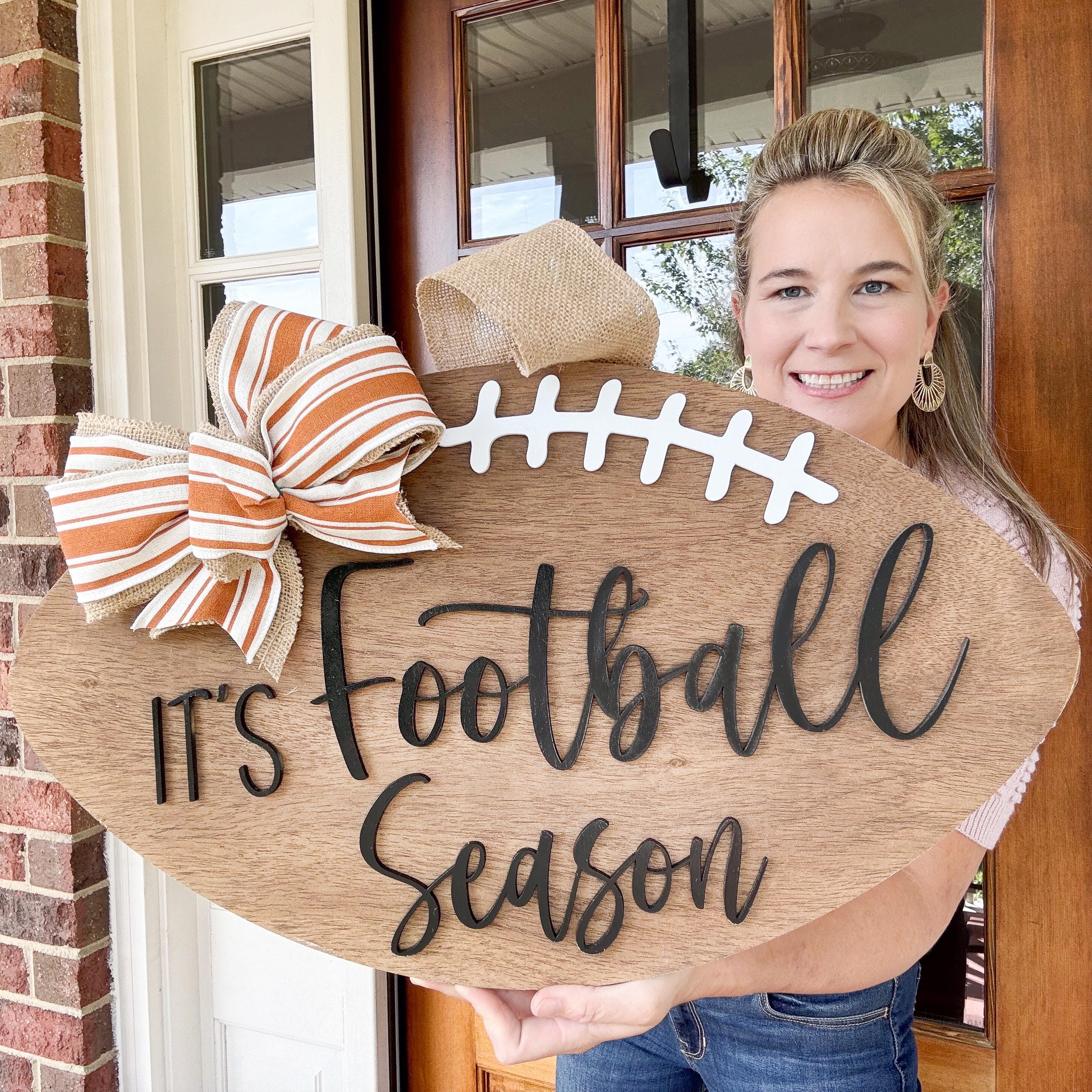 Football Door Hanger | Football shaped door hanger | It's Football Season Door Hanger
