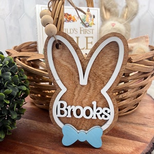 Easter Basket Tag Personalized Easter Gift Tag Personalized wooden name tag Easter Gift Tag image 9