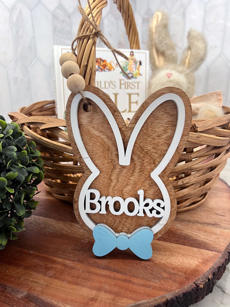 Easter Basket Tag Personalized Easter Gift Tag Personalized wooden name tag Easter Gift Tag image 9