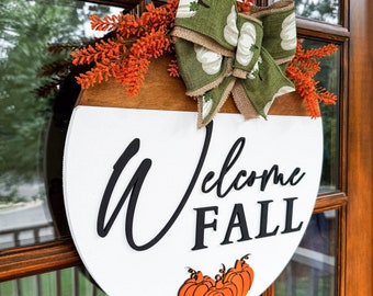 "Happy Fall" Herbst-Schild Aus Holz – Kürbis-Deko Zum Aufhängen Für Garten, Veranda & Haus (120x20 Cm) – Saisonale Willkommens-Dekoration