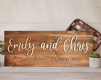 Personalized Wooden Sign | Wedding Date Sign | Entryway Wall Decor | Wedding Gift | Newlywed Gift | Mantle Decor