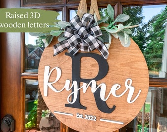 Personalized Door Hanger | Last Name Sign | Front Door Sign | Newlyweds | Engagement gift