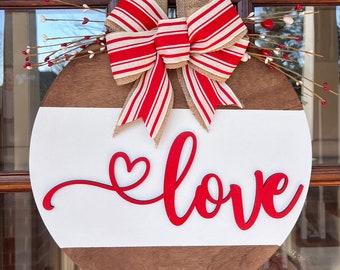 Valentines Door Hanger |  Valentines Front Door Decor | Front Door Wreath | Happy Valentines Day