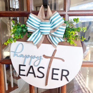 Easter Door Hanger Happy Easter Front Door Decor Easter Front Door Wreath Spring Door Hanger image 9