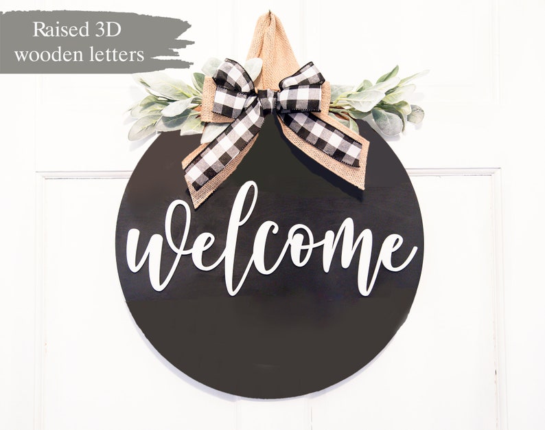 Hello Wood Door Hanger | Front Door Decor | Entry Way Wall Decor | Welcome Sign