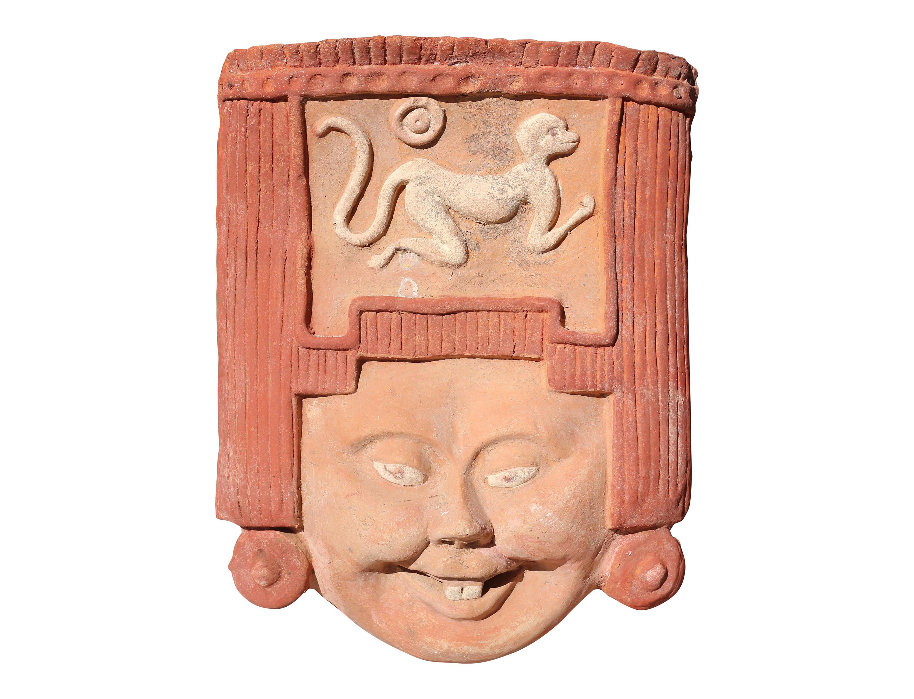 Primitive Terracotta Face and Monkey Wall Sculpture Etsy