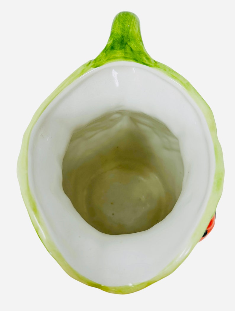 Vintage Italian Valli Ceramiche Ceramic Cabbage Pitcher With Ladybugs ...