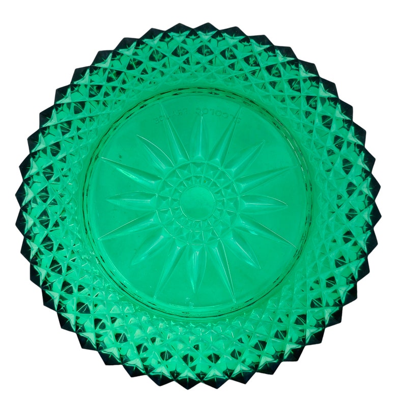 Vintage Arcoroc Emerald Green Glass Salad Serving Bowl Made in Etsy