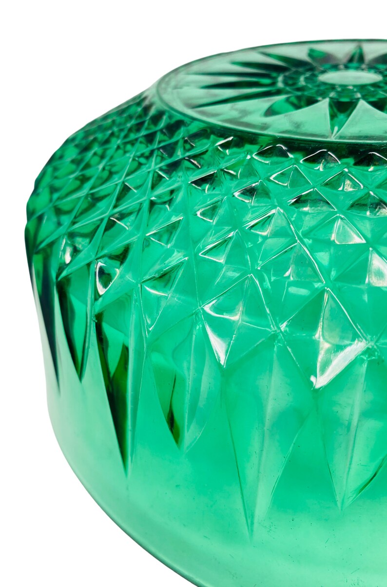 Vintage Arcoroc Emerald Green Glass Salad Serving Bowl Made in Etsy
