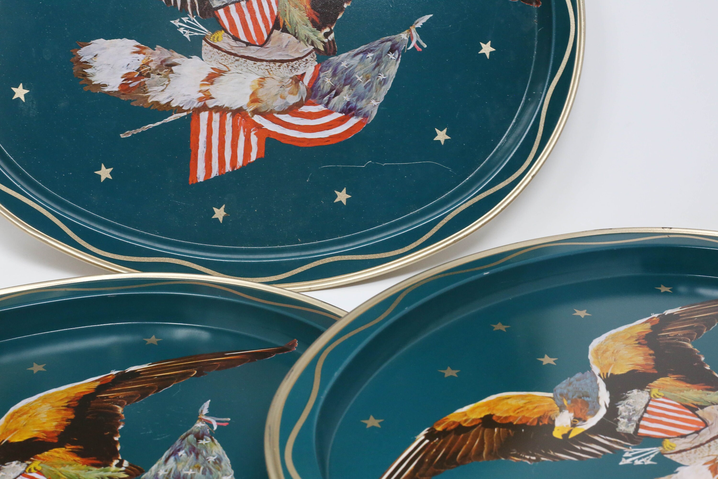 Vintage Federal Bald Eagle Aluminum Trays Set of 12 | Etsy