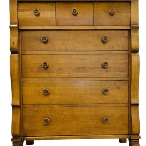 Ethan Allen New Country 7 Drawer Tallboy Chest - Solid Maple Highboy Dresser - Modern Farmhouse Storage - Made in USA - Model 33-5404