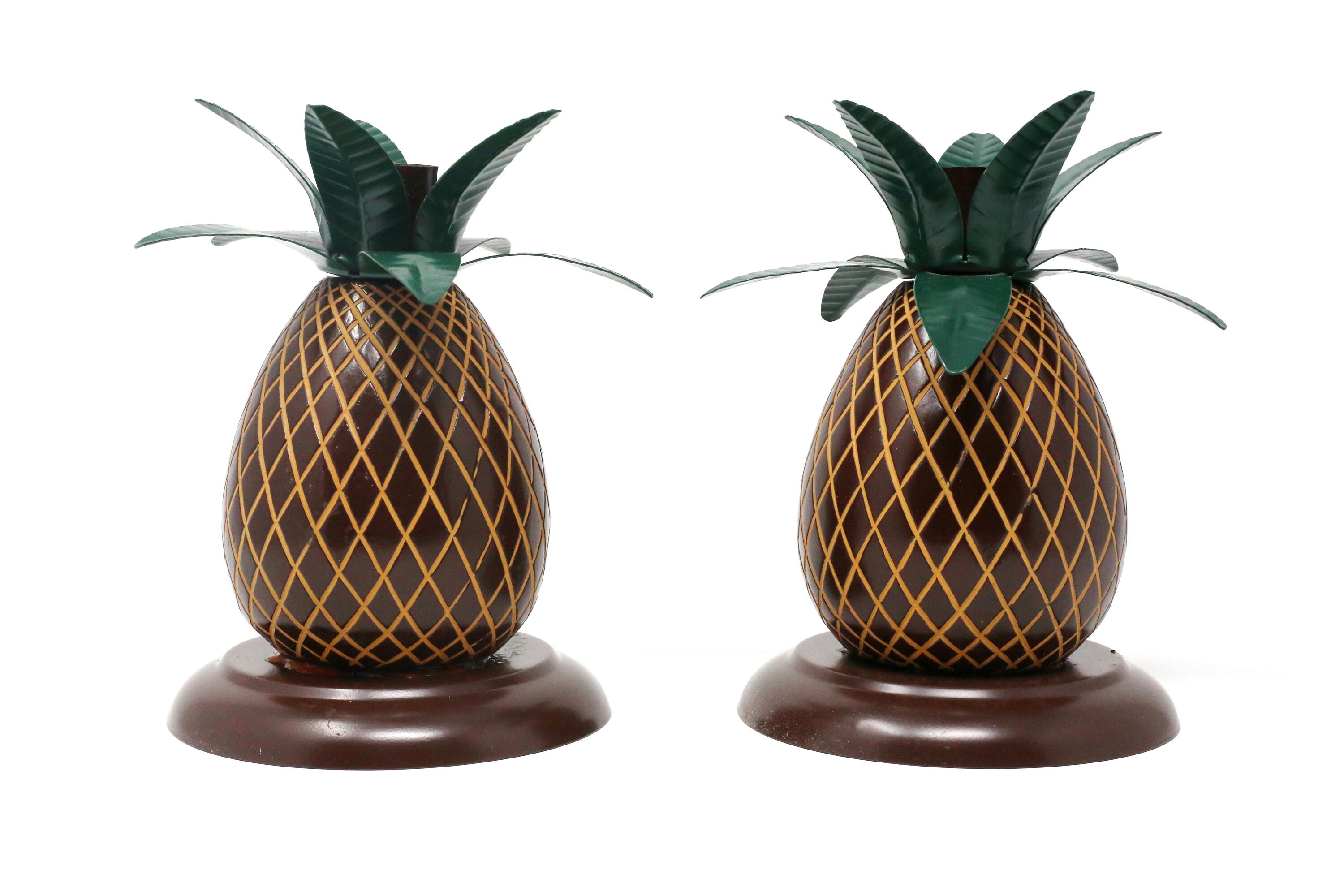 Vintage Metal Pineapple Candle Holders a Pair Etsy