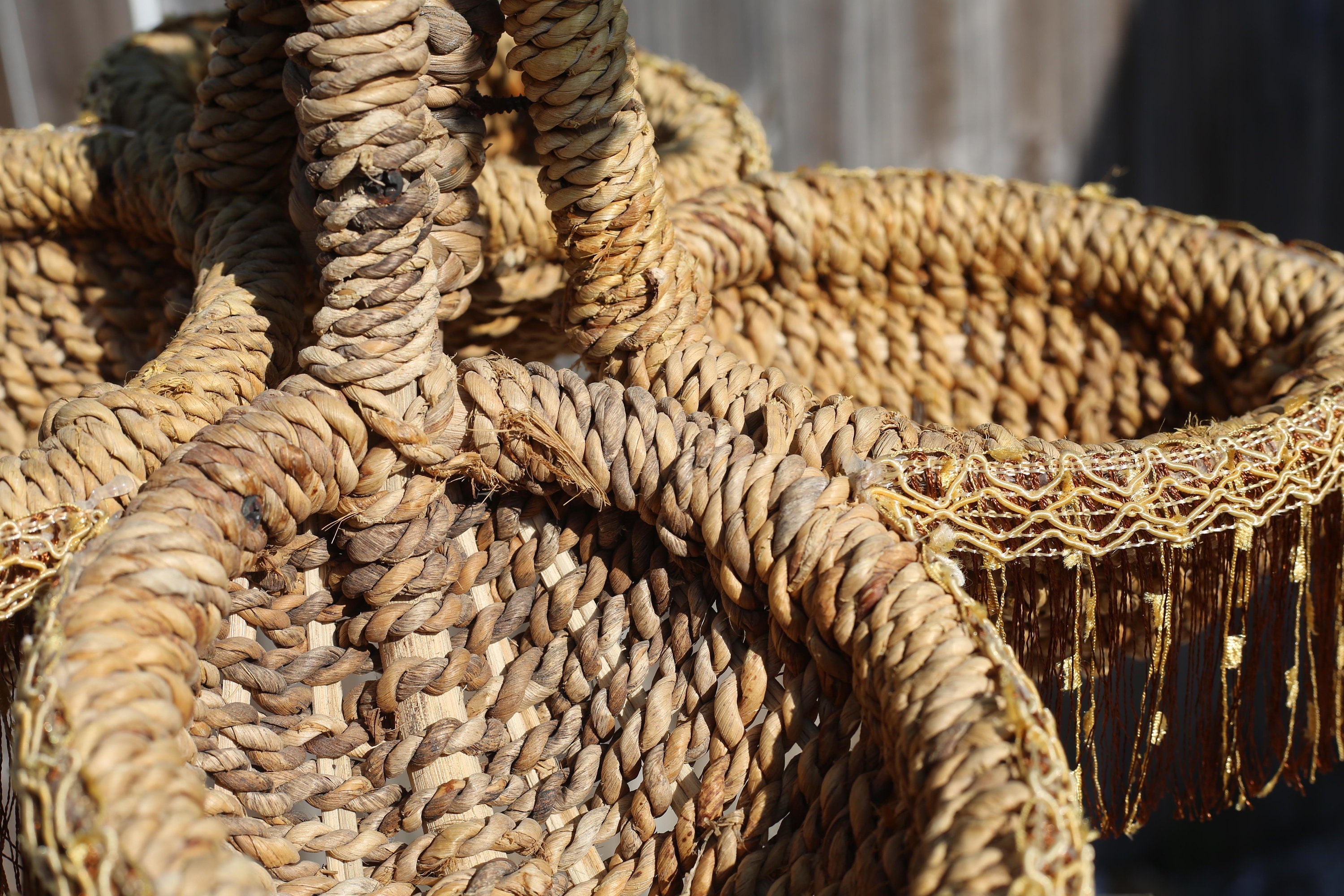Vintage Wicker Coconut Palm Tree Basket Etsy
