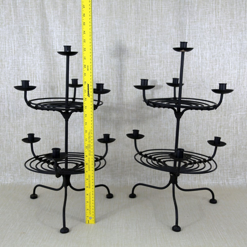 Pair Large Wrought Iron Candle Holders Etsy