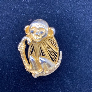 Vintage Monkey Brooch Pin