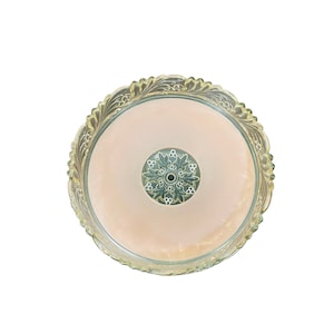1940&#39;s Pink Glass 12&quot; Shade Flush Mount Ceiling Light Fixture Shade