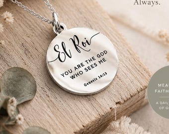 El Roi Necklace The God Who Sees Me, Christian Jewelry, Gift for Women, Faith Necklace, Bible Verse Jewelry, Mother’s Day Gift
