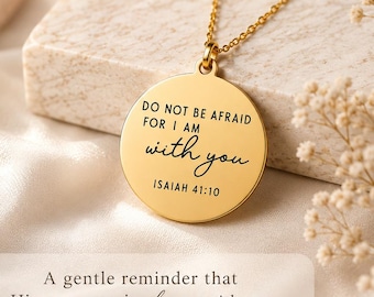 Isaiah 41:10 Necklace, Christian Gift for Women, Do Not Be Afraid Necklace, Bible Verse Jewelry, Faith Necklace, Inspirational Gift