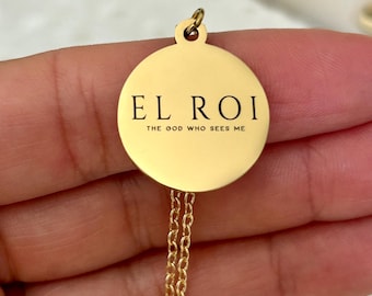 El Roi Necklace Gold, The God Who Sees Me Necklace, Christian Jewelry Gift for Women, Faith Necklace, Bible Verse Jewelry, Gift for Mom