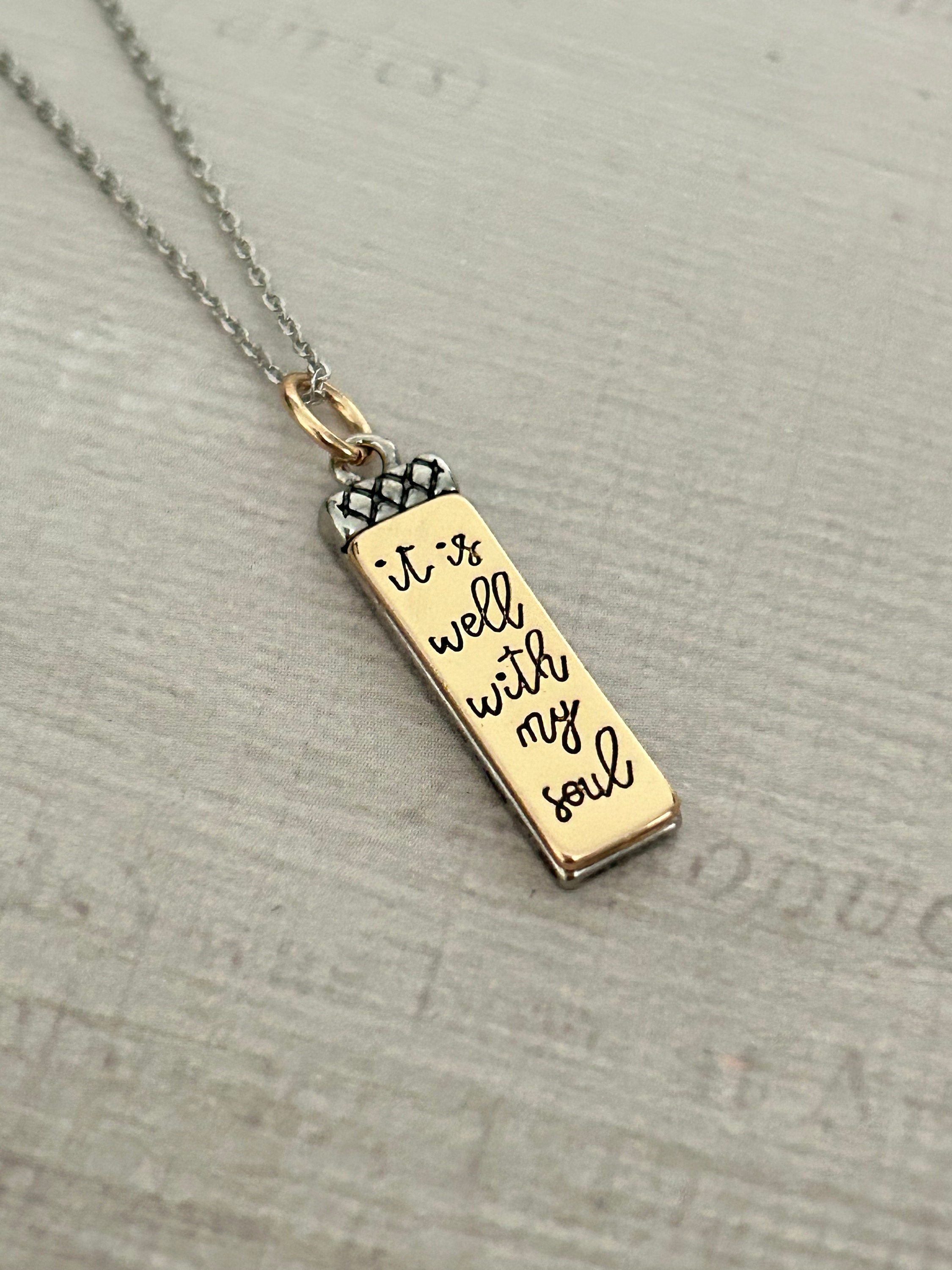 It is Well With My Soul Bible Verse Dainty Necklace Christian Gifts Inspirational Jewelry Scripture Charm Necklace Gift for Mom Etsy Canada