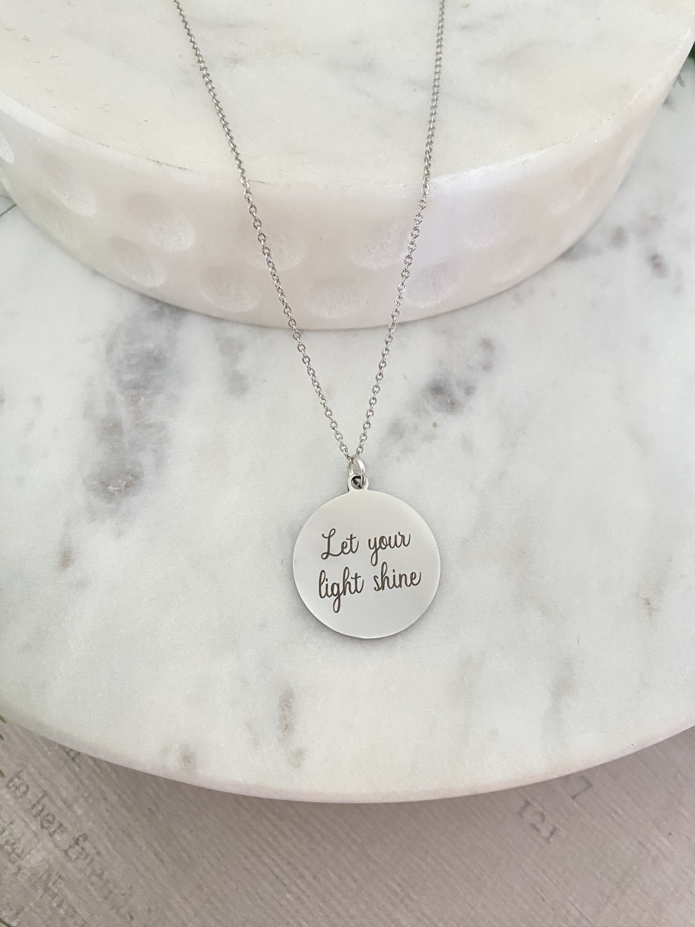 4 'LET YOUR LIGHT SHINE' Quote Pendants - Word Charms & Connectors For Jewelry Making