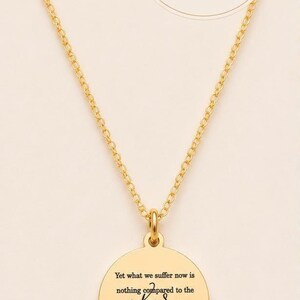 Romans 8:18 Necklace, Yet What We Suffer Now Is Nothing Compared to the Glory, Bible Verse Necklace, Christian Gift Women, Scripture Jewelry image 9