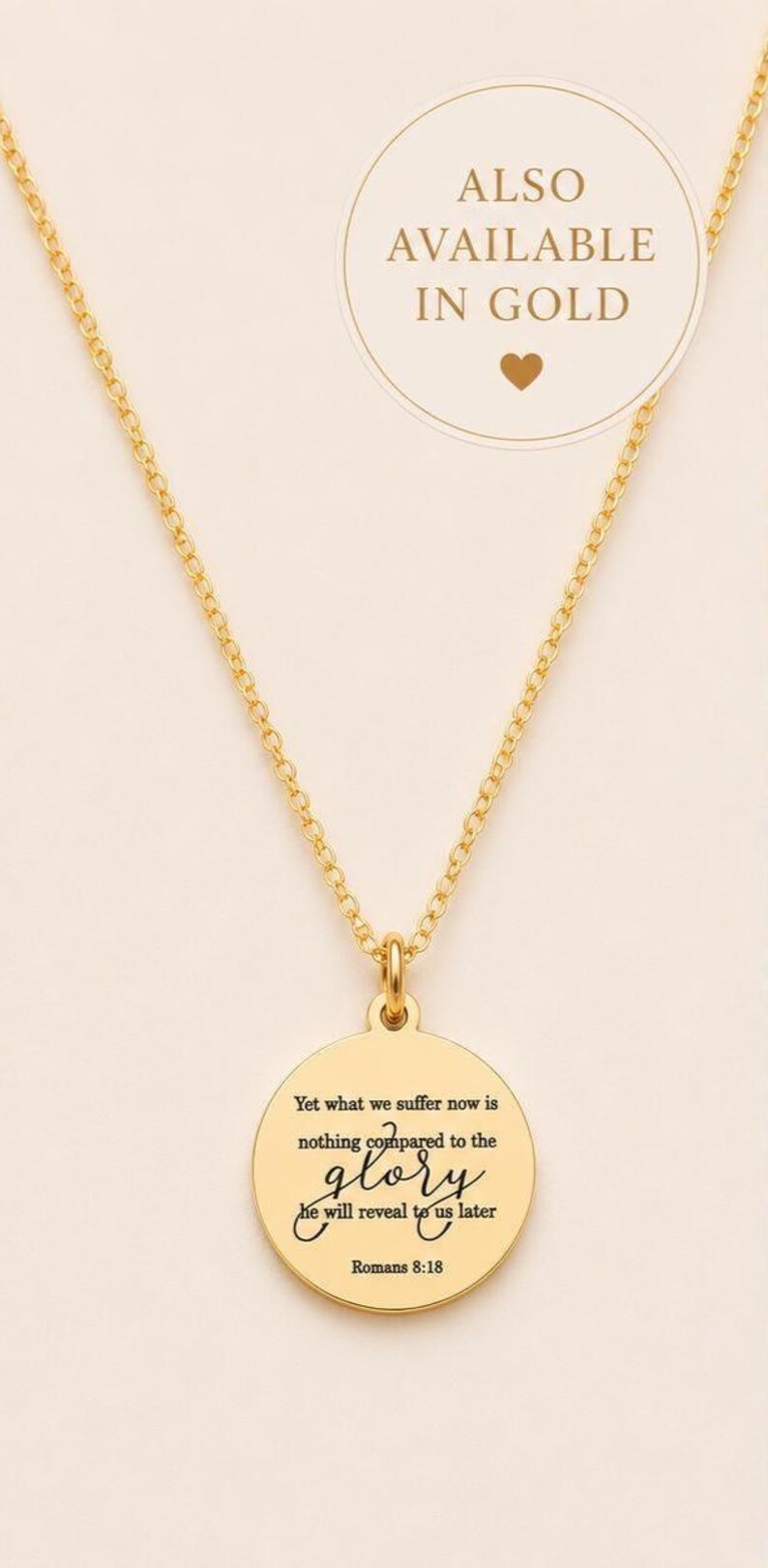 Romans 8:18 Necklace, Yet What We Suffer Now Is Nothing Compared to the Glory, Bible Verse Necklace, Christian Gift Women, Scripture Jewelry image 9