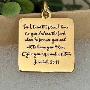 Denn ich weiß, die Pläne, die ich für dich habe Halskette Jeremia 29:11 Geschenke Christliche Geschenke Gravierte Christliche Schmuck-Taufgeschenke