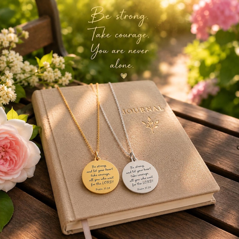 Gepersonaliseerde bijbelvers ketting aangepaste schrift sieraden christelijk cadeau voor haar geloof ketting aanmoedigingscadeau doop cadeau gouden bedel afbeelding 8